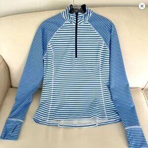 J. Crew Cloudstretch Half Zip in Blue Stripe